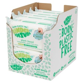 Kinder by Nature Plant Based Baby Wipes - 100% Biodegradable & Compostable, 672 Count (12 Packs of 56) - 99% Plant-Based Ingredients, 0% Plastic