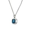 B. BRILLIANT Sterling Silver London Blue Topaz 7mm Cushion-Cut Bezel-Set