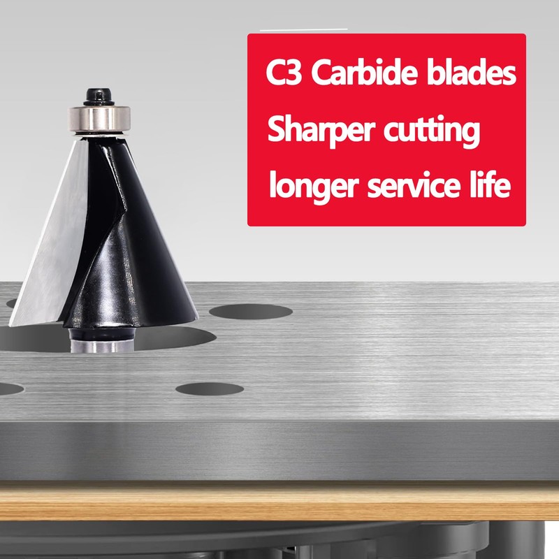Chamfer Router Bit 1/2 Shank, 20° Degree Carbide 2-Flute Chamfer