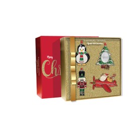 Tipperary Crystal Luxury Sparkle Christmas Tree Hanging Decoration - Set of 4 - Penguin Nutcracker Christmas Tree & Santa Plane with Beautifully Presented Gift Box Perfect for Holiday Décor & Gifting