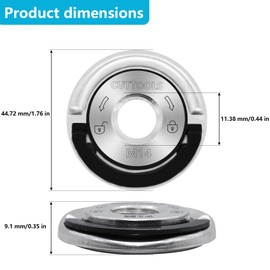 RUNYU Pack of 2 Quick Release Nuts for Angle Grinder, Quick Release Nut M14 with Self-Locking Lever, Quick Installation, Sanding Disc Change Without Tools