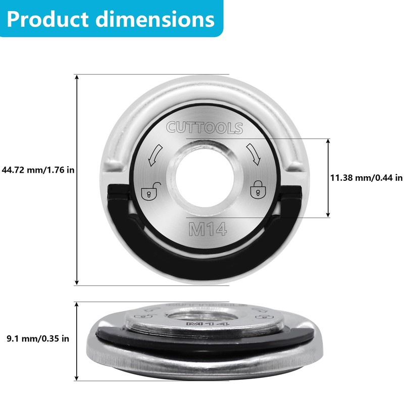 RUNYU Pack of 2 Quick Release Nuts for Angle Grinder,