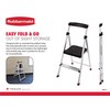 Rubbermaid 2-Step Ladder, Aluminum Lightweight Folding Step Stool with Project