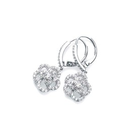 Gift from New York Women's Earring, Platinum, 18K Gold, Pink Gold, Dangling, Rose Brand, Hypoallergenic, For Women, Cubic Zirconia, Created Diamond