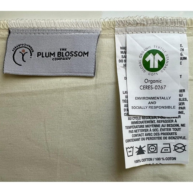The Plum Blossom Company 100% Organic Cotton Bed Sheets GOTS