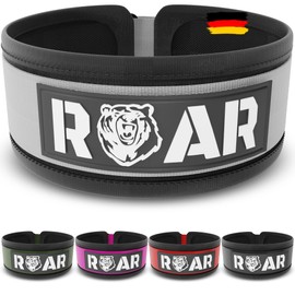 Roar® Weight Lifting Belt Men and Women, Lifting Belt for Gym, Powerlifting Belt, Weightlifting Belt, Deadlift Belt, Crossfit Belt, Fitness Belt Men, Power Belt (Grey, S)
