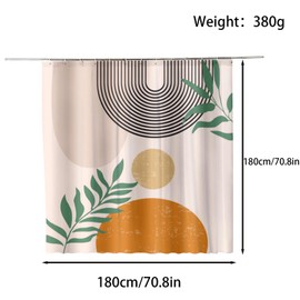 FAIRYGATE Shower Curtains for Garden Mid Century Abstract Shower Curtain Modern Minimalistic Arch Home Bathtubs Bathroom Curtain Decoration Set with 12 Hooks Waterproof B9225
