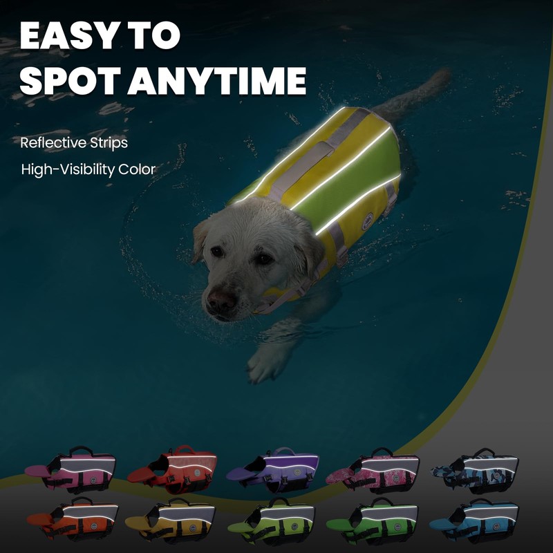 VIVAGLORY Front Float Dog Life Vest, Dog Life Jacket for
