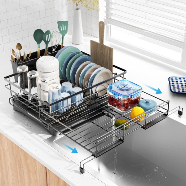 Generic Over The Sink Dish Drying Rack C Expandable Black