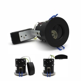 sanlumia 2 X LED Fire Rated Downlight Can GU10 Recessed Ceiling Twist & Lock Interchangeable Downlight IP65 SatinNickel