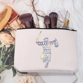 MEIKIUP Fiddler Roof Musical Makeup Bag Broadway Musical Theater Canvas Bag Fiddler Musical Lover Gifts Opening Night Gift (fiddler bag)