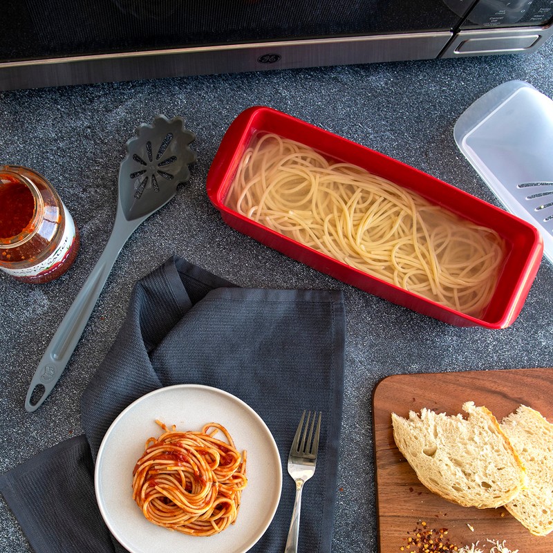 Nordic Ware Microwave Pasta Cooker, 6.4 Cup, Red
