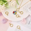 CHGCRAFT 6pcs Brass Twister Clasps Golden Charm Holder Pendant Flat