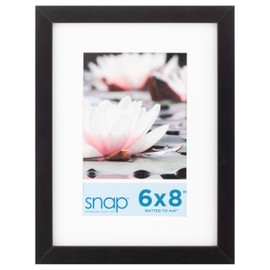 Snap - 6"x8" Wall Mount Mat Picture - Perfect for Showcasing Memories in Style - Versatile and Durable Design for Home or Office Décor - Rectangular Black TableTop - Single Picture Frame