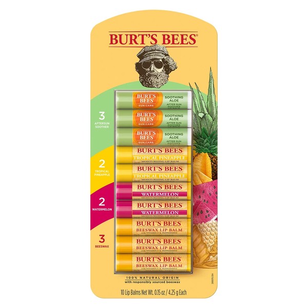 Burt's Bees Surtido de bálsamo labial de temporada (0.25 onzas, paquete de 10)