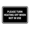 Signs ByLITA Classic Framed Please Turn Heating Off When Not