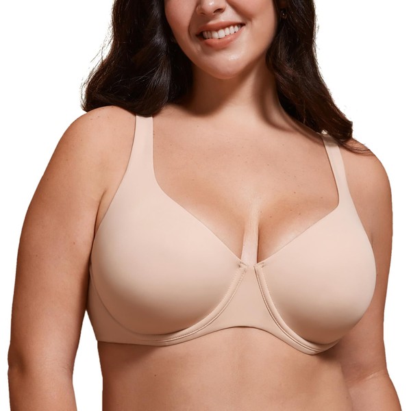DELIMIRA Women's Confishape Balconette Bra Supportive Full Coverage Plus Size