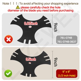 LIZEWEI 3 Pcs Universal 9" x 9" (1/2 inch Hole) Edger Blade, 3-Side Edger Star Blade for Craftsman Walk Behind Edger, Mclane 2059, Also for Power Trim Edgers Tru-Cut Edgers King Lawn Edgers