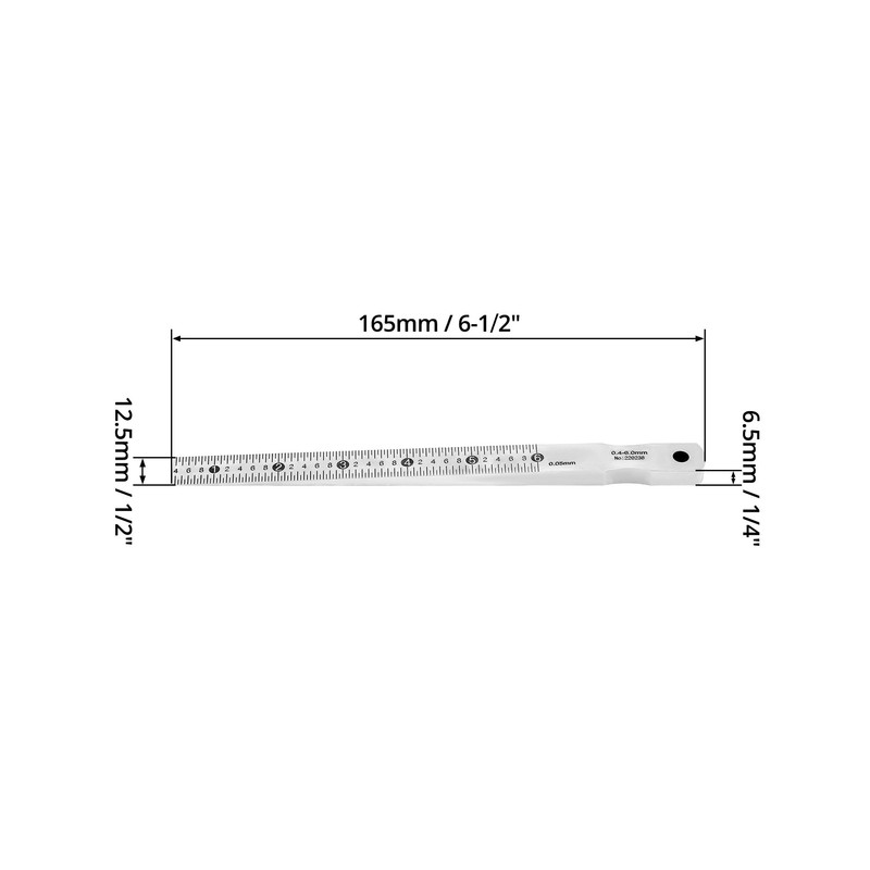 QWORK Taper Gauge Gap Gage Welding Wedge Feeler Gauge Gap