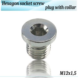 AERZETIX - C76219 - High Pressure Sealing Plug - Male M12 x 1.5 with Flange - with Hexagonal Hexagon Socket - Made of Steel