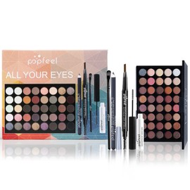 RoseFlower Make-up Set Women Professional Makeup Set Teenager Girls Vanity Case Cosmetic Makeup Palettes Eyeshadow with Portable Travel - A