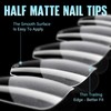 TOMICCA Medium Coffin Nail Tips, 504Pcs Half Matte Soft Acrylic