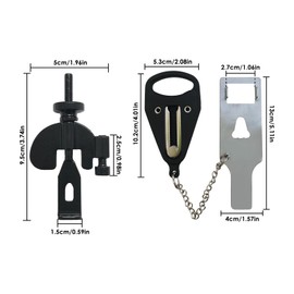 2 pcs Upgraded Portable Door Lock Security, Upgraded Hotel Door Lock Solid Heavy Duty for Traveling Home Apartment, Hotel Door Lock Additional Safety Privacy for Additional Safety and Privacy(Black)