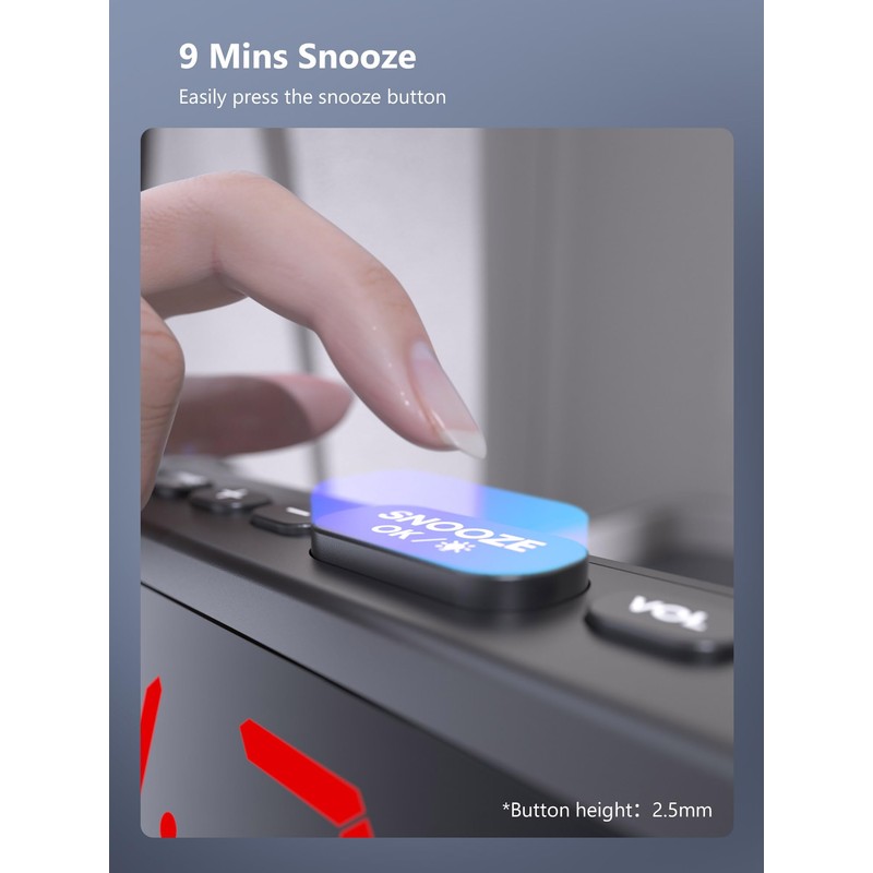 Projection Alarm Clock for Bedroom,Digital Clock with 350° Rotatable Projector,5-Level