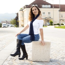 Dolce Abbraccio Women's Scarf Stola Scarf Chiffon Scarf for Spring Summer All Year Round - darkblue