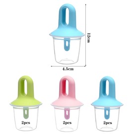 LOMUG Children's Ice Moulds, 6 Cavities Ice Mould with Plastic Sticks, Ice Lolly Moulds, Small Ice Container Ice Moulds for Ice Lolly Moulds, BPA-Free Ice Lolly Mould with Sticks and Drip Protection