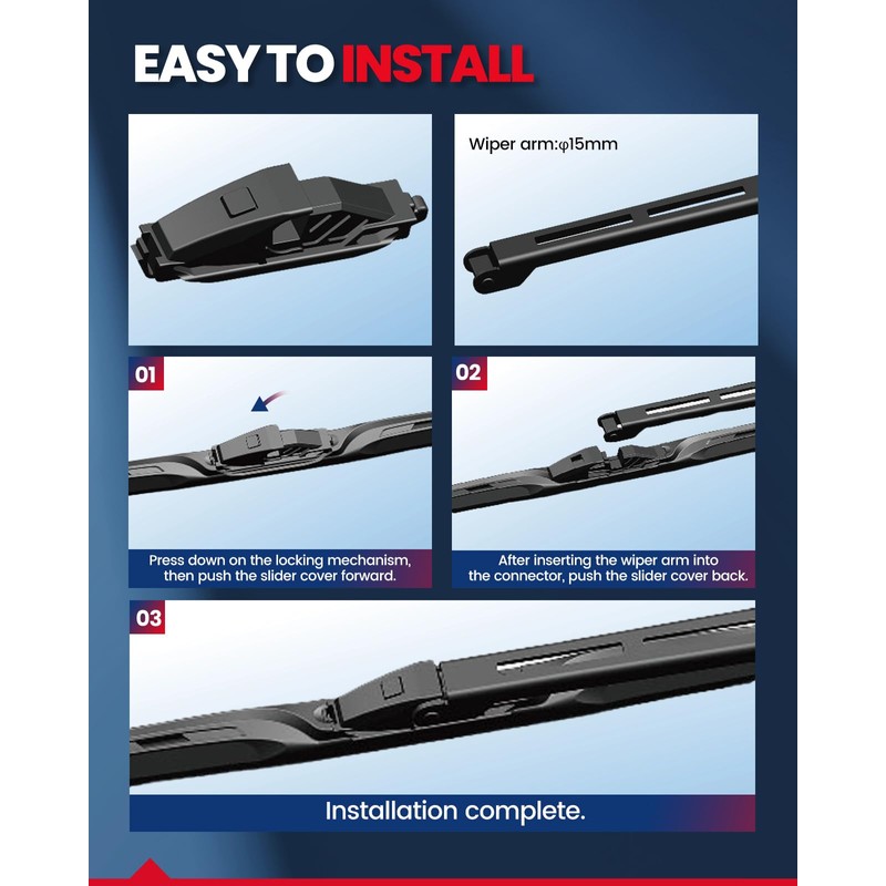 Blades, 22"+22" Automotive Replacement Front Windshield Wiper Blades Fits for