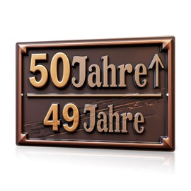 Putuo Decor Retro Metal Tin Sign 50 Years - Funny Birthday Wall Decoration, Gift for Men and Women, Party Decoration Vintage, 30 x 20 cm