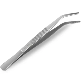 Premium Kitchen Tweezers | Barbecue Tweezers | Cooking Tweezers | Stainless Steel | Gourmet Quality | Curved Design (14.0 cm)