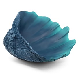 Extra Large Clam Shells Decorative Bowl-Caribbean Blue Sea Shells Decorative Storage Bowls for Coastal Beach theme house table centerpiece decorations & Nautical decor for coffee table-12.4"-1PC