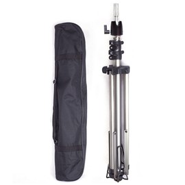 DIRUISI Reinforced Wig Stand Tripod Mannequin Head Stand Adjustable Wig Head Stand Holder for Cosmetology Hairdressing Training with Carrying Bag (Silver)