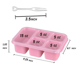 8 Pack Bento Lunch Box BPA-Free Reusable Snack Boxes 5 Compartment Bento Box Wheat Straw Meal Prep Lunch Box for Kids School Office Toddlers Travel Work