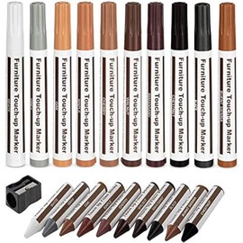 Furniture Markers Touch Up,Wood Filler Floor Scratch Repair Kits,Set of 21-Markers and Wax Sticks with Sharpener Kit for Funiture Repair,Floor Scratch.Touch Up Repair System Set,Wood Restore Pack