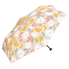 [2024] Wpc. 7348-114-002 Rain Umbrella, Folding Umbrella, Polk, Mini, Beige, Rain or Shine, Ribs, 190g, Lightweight, Women's, Retro, Floral, Bird, Northern Europe, Dull Color, Stylish, Cute, Umbrella