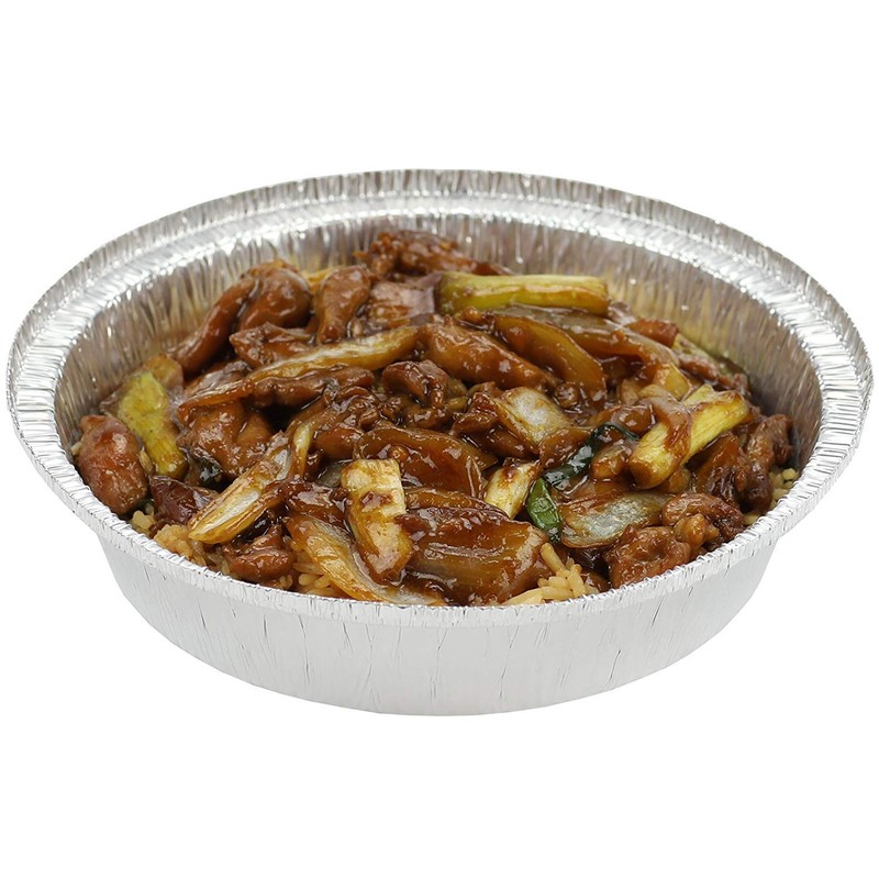 7" Round Aluminum Foil Take-Out Pan 50 Pack -Disposable Tin