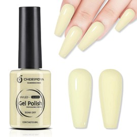 CHERIMOYA Esmalte Gel Alta Pigmentación UV/LED 8ML-Amarillo Crema Claro | Cobertura Uniforme desde la Primera Capa, Brillo Tipo Salón, Textura Autonivelante – Para Manicura Profesional y DIY