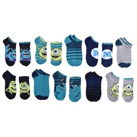 Monster's Inc. Paquete de 10 calcetines para niños, marino, 4-6 Años