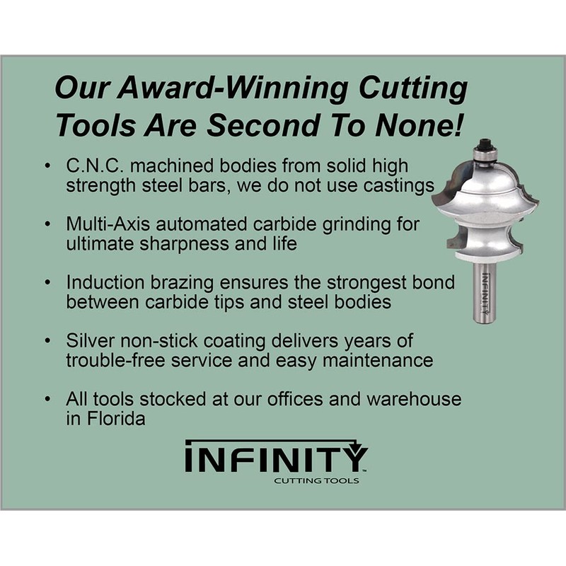 Infinity Cutting Tools 3-Pc. Cove Router Bit Set| Carbide Tip