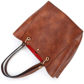 sqlp Large Work Tote Bag for Women Designer Purses and Handbags Big Bucket bags Ladies Travel Crossbody Purse Amber Brown