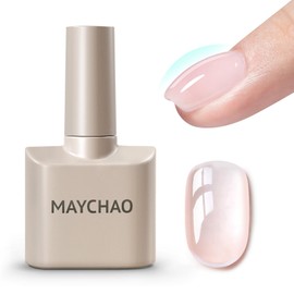 MAYCHAO 7-in-ONE Clear Pink Builder Nail Gel, 15ML Builder Base Strengthening Gel UV/LED Building Nail Gel in a Bottle for Nail Repair Nail Strengthen Hard Gel Builder Nail Extension Gel Builder