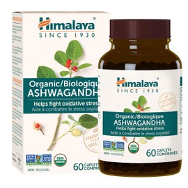 Himalaya Organic Ashwagandha, 60 Caplets, 2 Month Supply, USDA Certified Organic, Non-GMO, Gluten Free Supplement, 100% Ashwagandha Powder & Extract, 670 mg