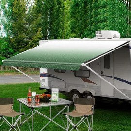 ECCPP 20' RV Awning Fabric Replacement, Heavy-Duty Vinyl Camper Awning Replacement Universal Outdoor Canopy for RV, Trailer, and Motorhome Awnings, Awning Replacement,Green