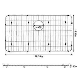 EBG2815 Kitchen Sink Grate 28 7/16" x 15 1/4" x 1-1/4" Stainless Steel Sink Protector for Kitchen Sink