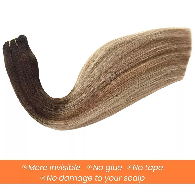 Benafee Extensiones Cabello 80gr 14in Ombre Balayage Marrón A Rubio