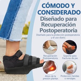 Zapato Volado del Antepié, Bota Ortopedica Pie Izquierdo, para Pie Izquierdo Como Derecho, Antepié Descarga, Curación, Botas Postquirúrgicas, para Cirugía de dedos rotos, Rehabilitacion (Medium)