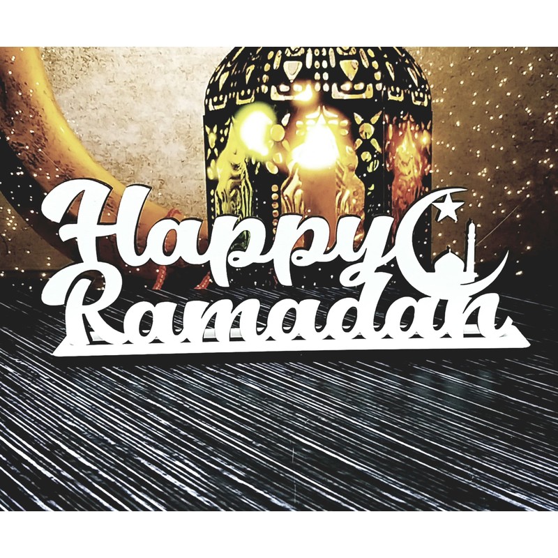 Melis Deko-Schriftzug - Happy Ramadan – Schild aus Holz in